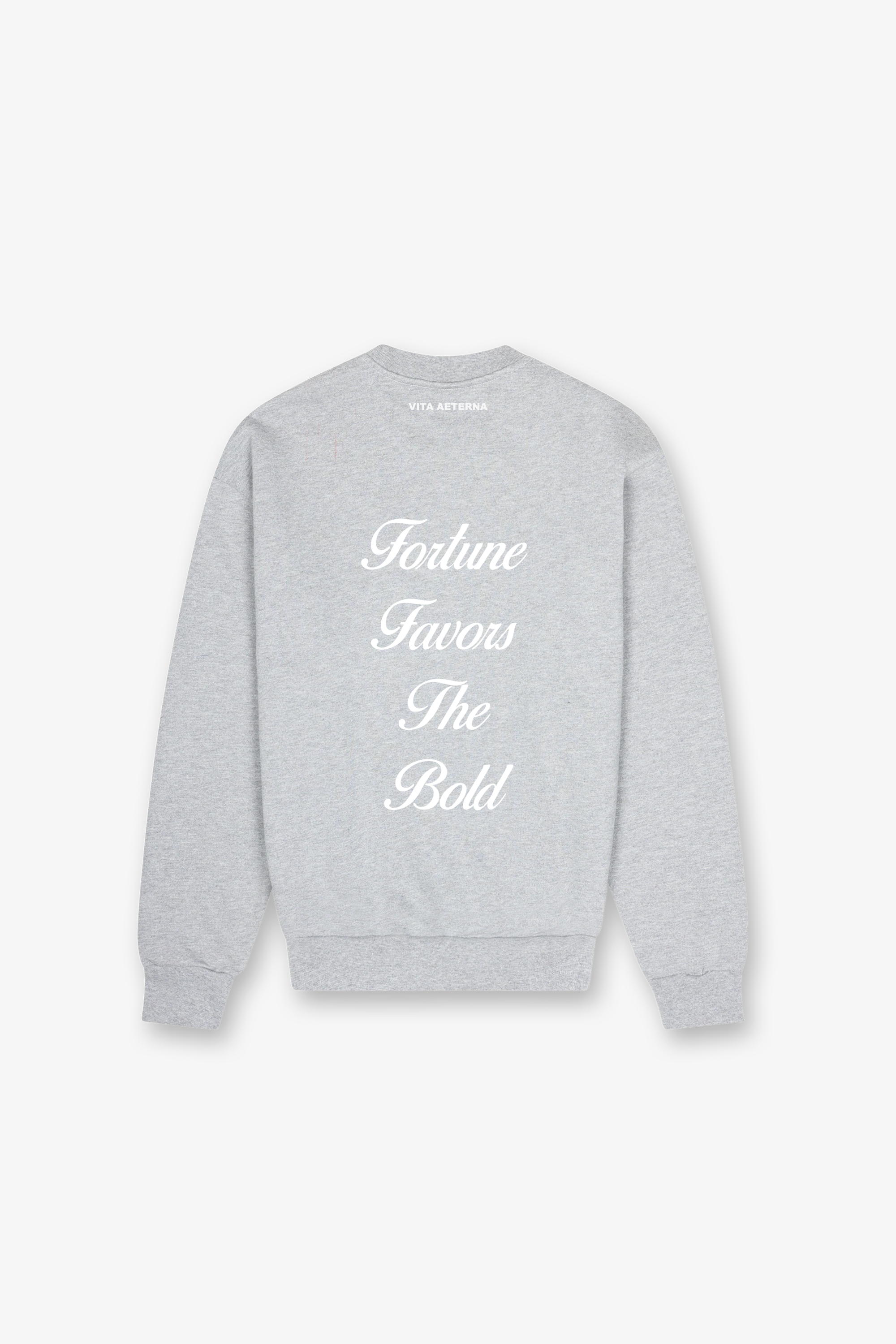 Grey Vita Aeterna Fortune Favors The Bold Crewneck backside